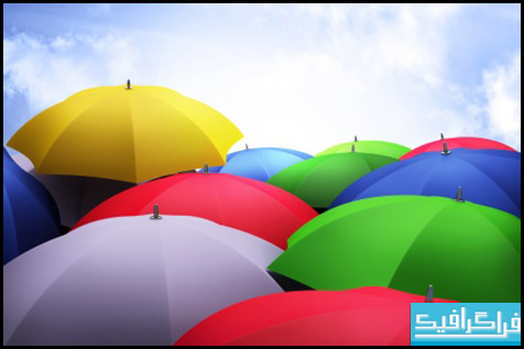 دانلود والپیپر چتر Colorful Umbrella