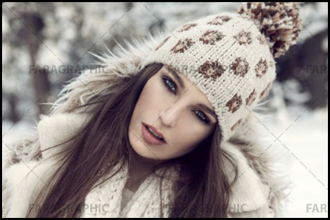 دانلود والپیپر دختر با کلاه زمستانی