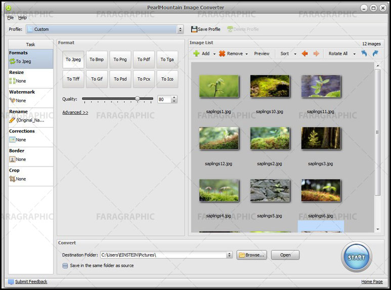 نرم افزار تبدیل تصاویر PearlMountain Image Converter 1.2