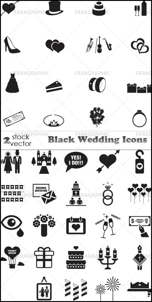 دانلود آیکون های ازدواج - رنگ سیاه