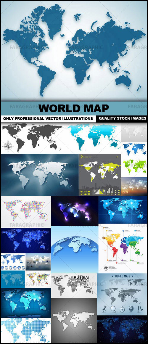 دانلود وکتور های نقشه جهان