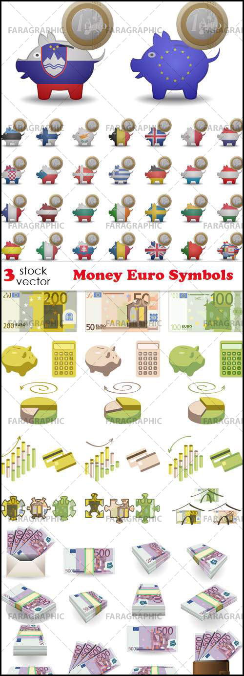دانلود وکتور نماد های پول یورو