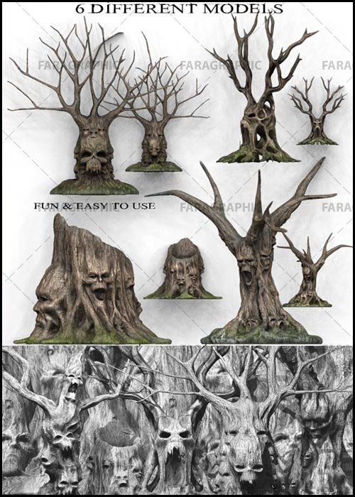 دانلود مدل سه بعدی درخت های ترسناک