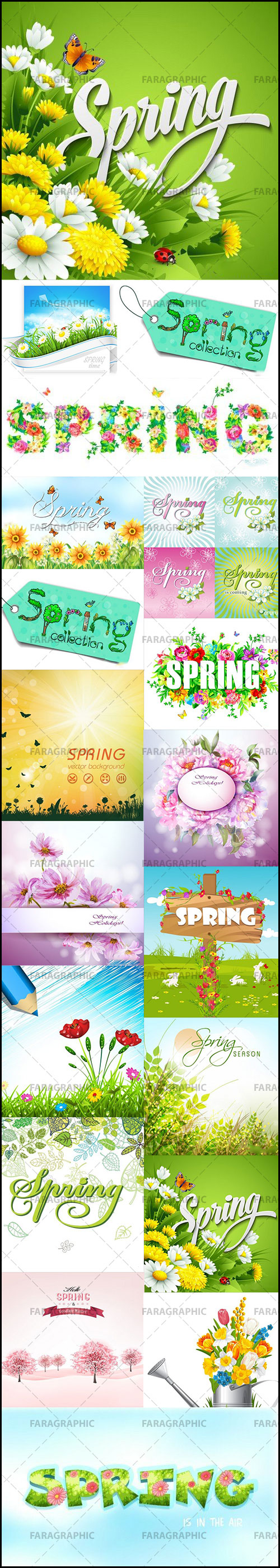 دانلود وکتور طرح های بهار - Spring Design