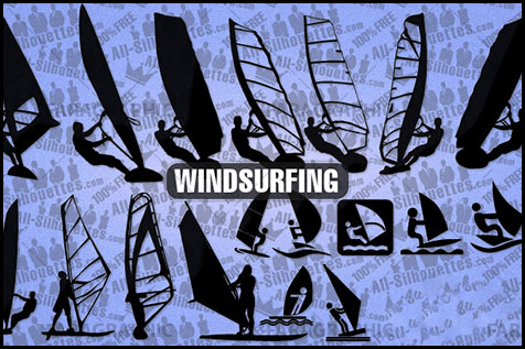 دانلود وکتور های بادبانی - Windsurfing Vector