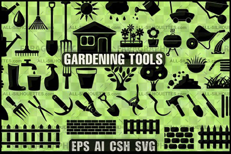 دانلود وکتور های وسایل باغبانی - Gardening Tools