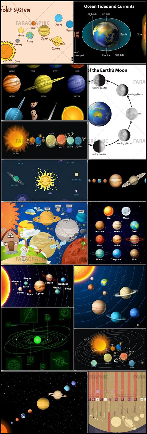 دانلود وکتور های منظومه شمسی - Solar System