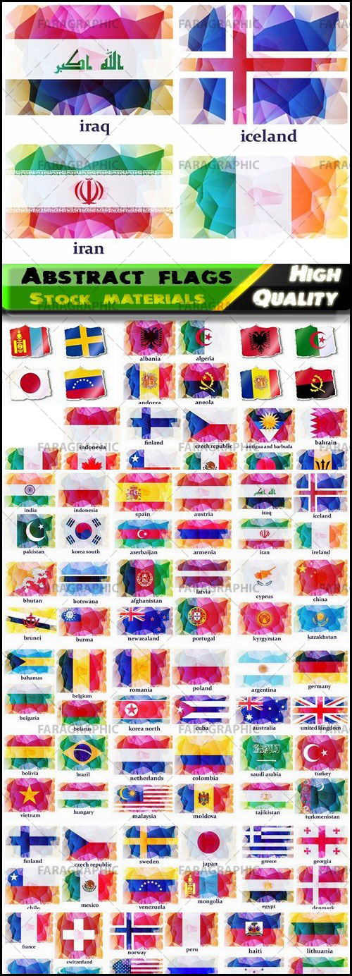 دانلود وکتور پرچم های کشور جهان - انتزاعی