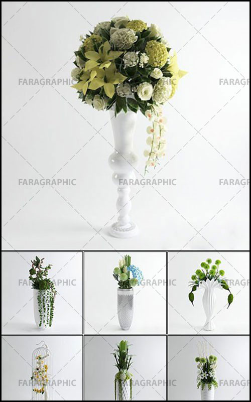دانلود مدل های سه بعدی گلدان و گل