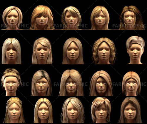 دانلود مدل های سه بعدی موی زن
