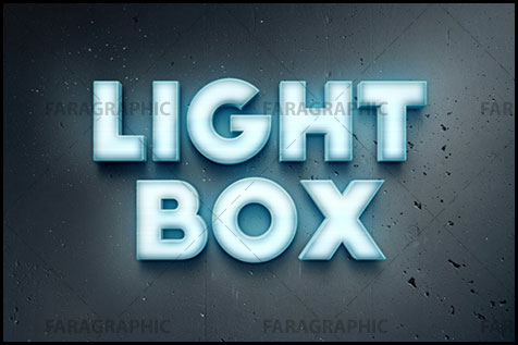 دانلود فایل لایه باز فتوشاپ افکت متنی Light Box
