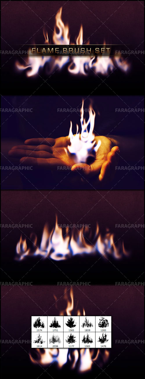 دانلود براش های فتوشاپ شعله آتش - شماره 3
