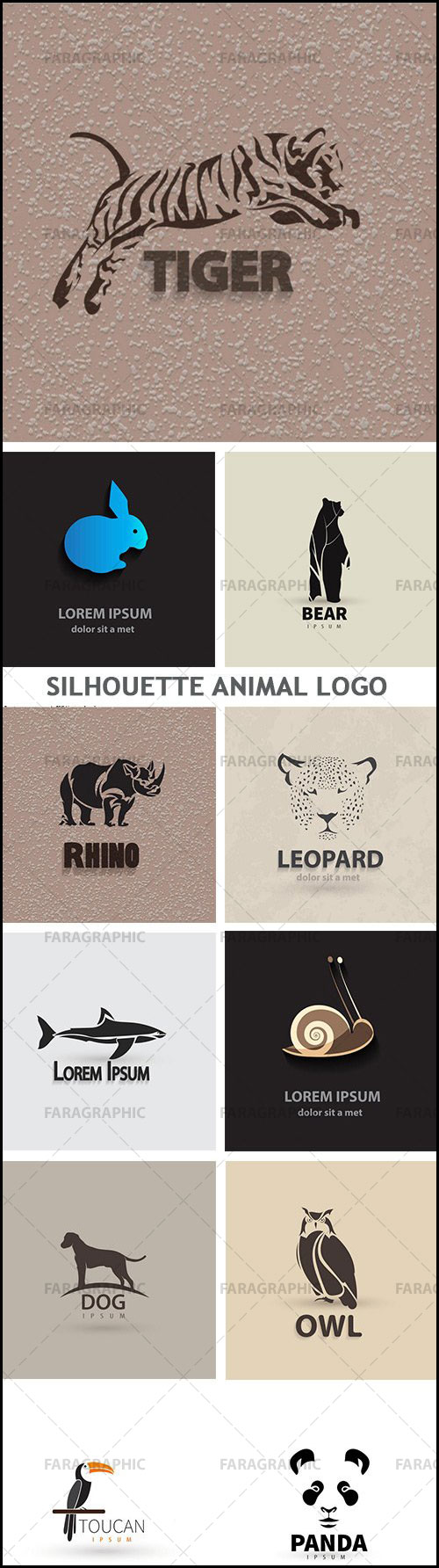 دانلود لوگو های حیوانات - طرح سایه