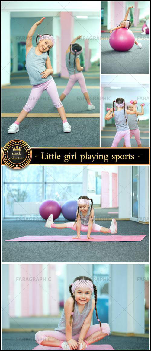تصاویر استوک دختر بچه در حال ورزش کردن