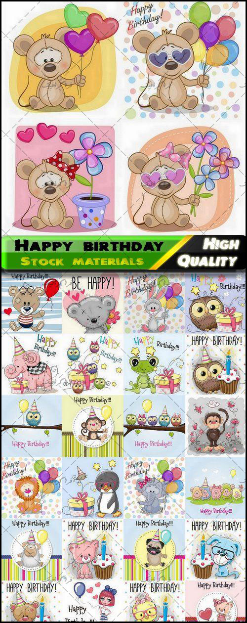 وکتور طرح های کارت تبریک تولد کودک