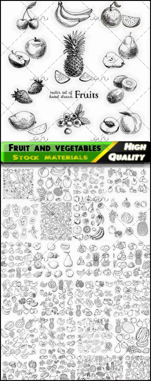 دانلود وکتور های میوه و سبزیجات - ترسیمی