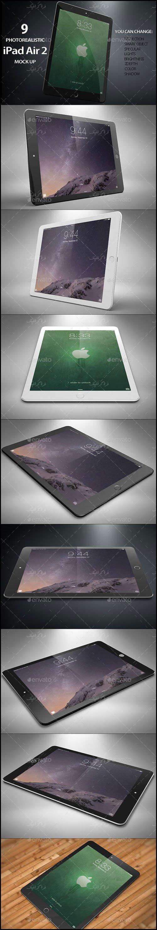 دانلود ماک آپ فتوشاپ تبلت iPad Air 2 - شماره 2