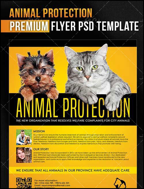 فایل لایه باز پوستر تبلیغاتی محافظت از حیوانات