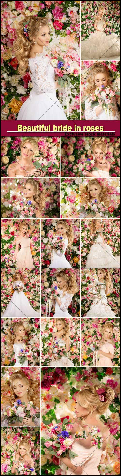 دانلود تصاویر استوک عروس با گل های رز