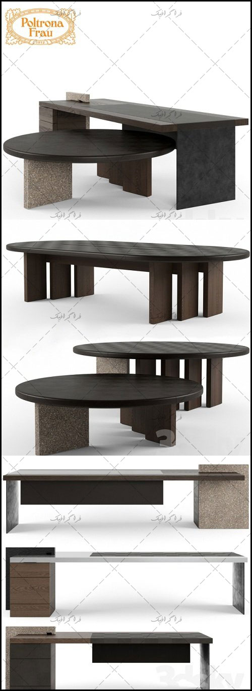 دانلود مدل سه بعدی میز های چوبی مدرن