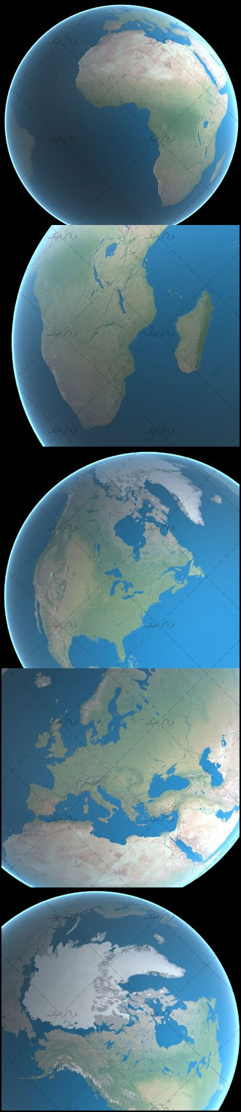 دانلود مدل سه بعدی کره زمین بدون ابر - کیفیت 16K