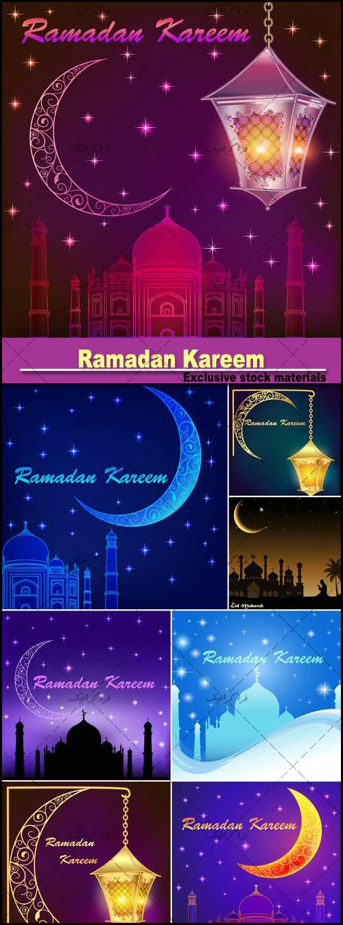 دانلود وکتور طرح های ماه مبارک رمضان - شماره 10