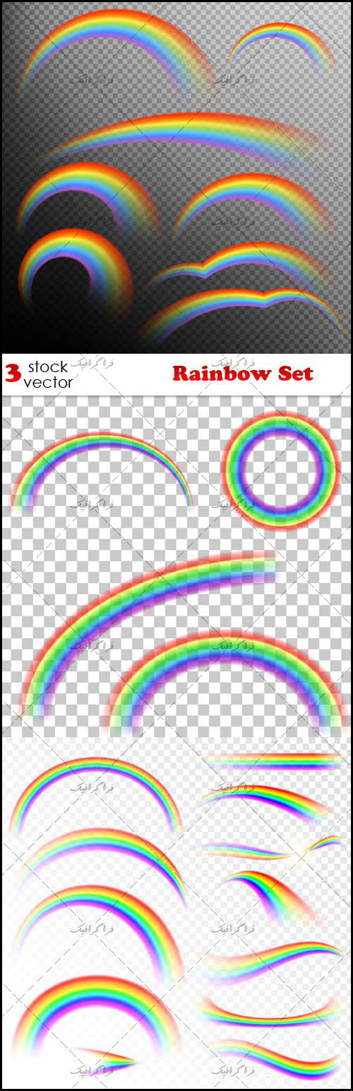 دانلود وکتور طرح های رنگین کمان - Rainbow Vectors