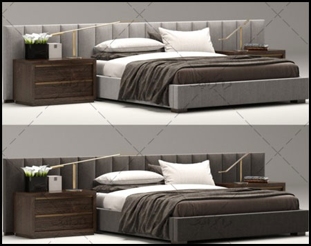 دانلود مدل سه بعدی تختخواب مدرن - شماره 3