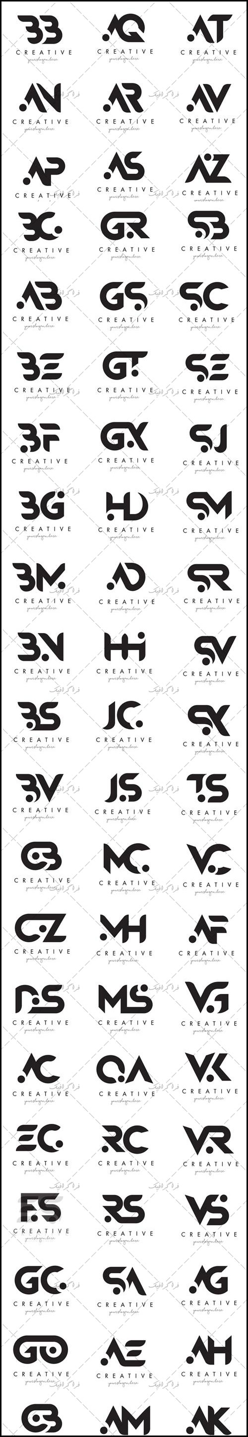 دانلود لوگو های حروف ترکیبی انگلیسی مدرن - لایه باز وکتور