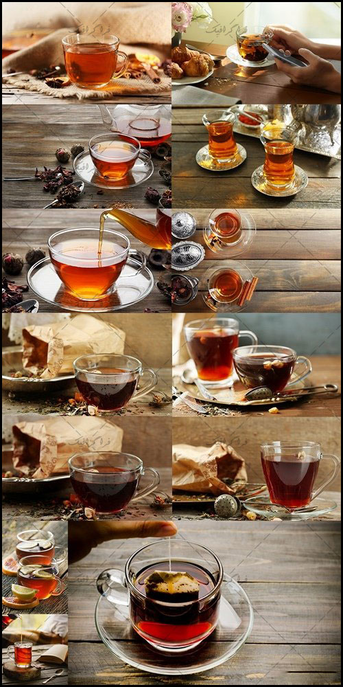 دانلود تصاویر استوک چای در استکان - محیط زیبا