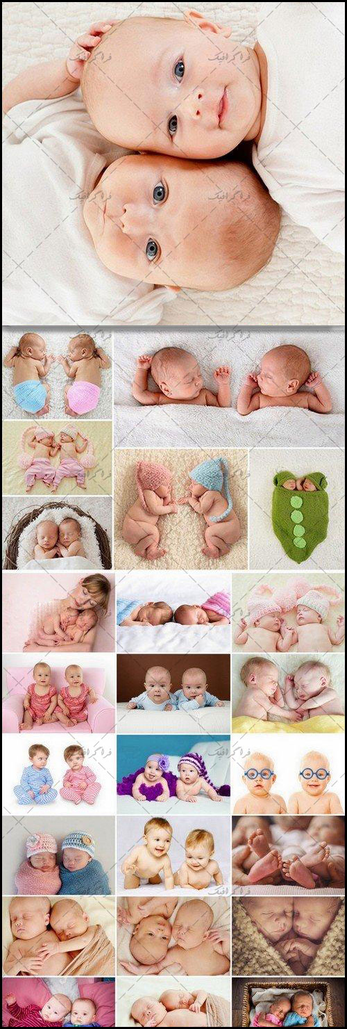 دانلود تصاویر استوک نوزادان دوقلو - Twins Baby Stock