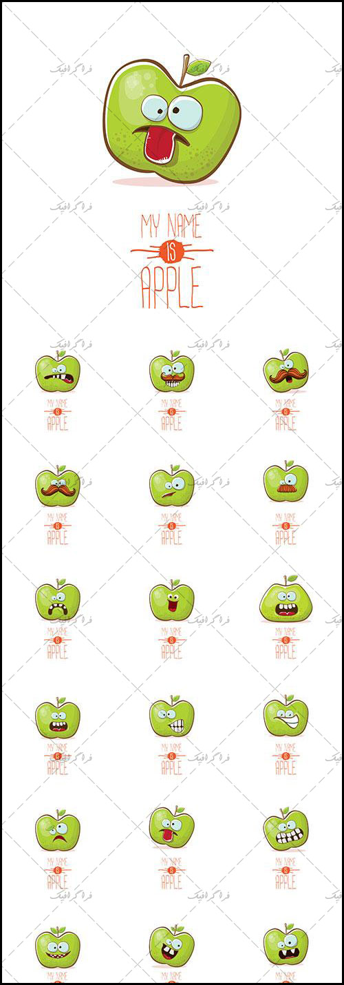 دانلود لوگو های سیب بامزه - وکتور لایه باز