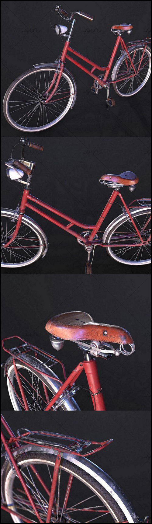 دانلود مدل سه بعدی دوچرخه قرمز قدیمی