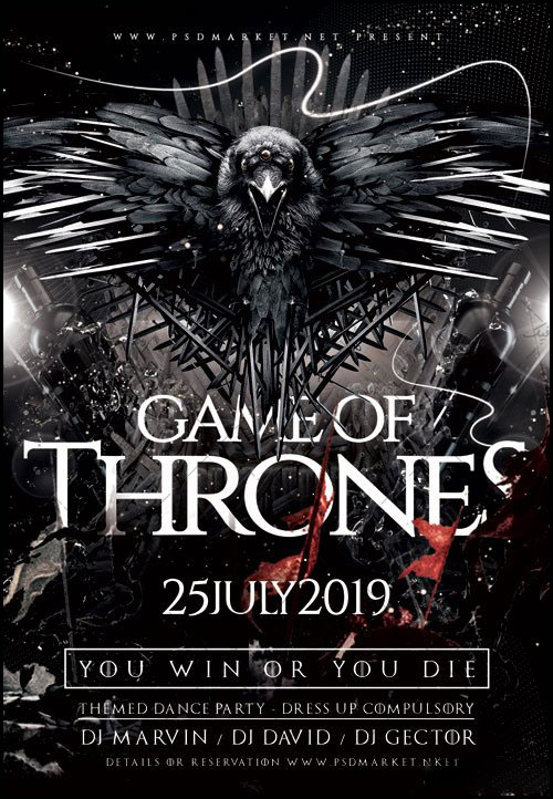 دانلود فایل لایه باز فتوشاپ پوستر سریال Game Of Thrones
