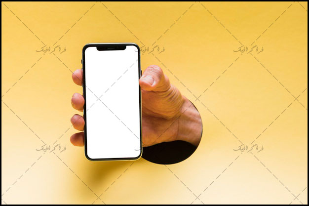 دانلود ماک آپ تلفن همراه در دست -  