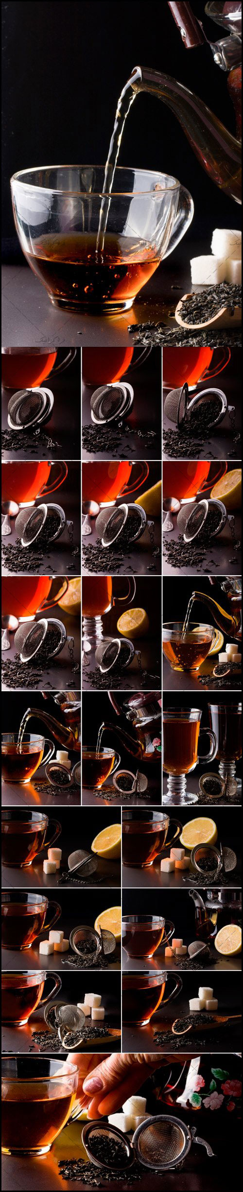 دانلود تصاویر استوک چای و قوری - پس زمینه تیره