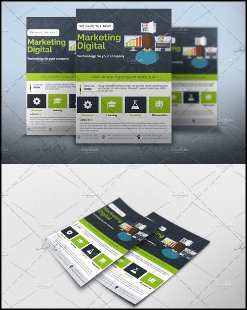 دانلود وکتور قالب پوستر شرکتی - تجاری - طرح فلت