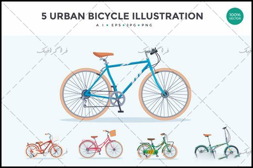 دانلود وکتور دوچرخه های شهری -  