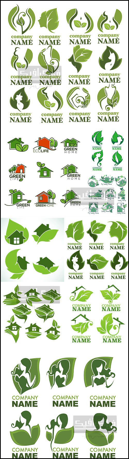 دانلود لوگو های مختلف سبز - وکتور لایه باز