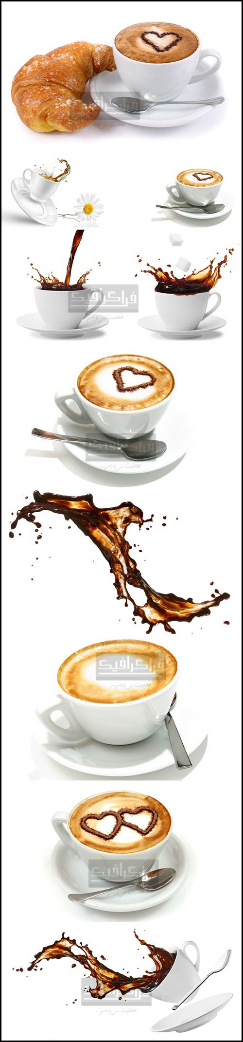 دانلود تصاویر استوک فنجان قهوه در حال پاشیدن