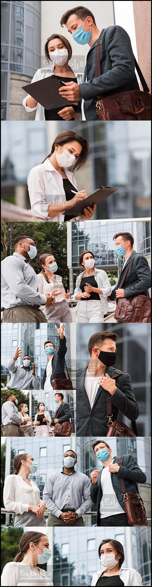 دانلود تصاویر استوک کارمندان با ماسک