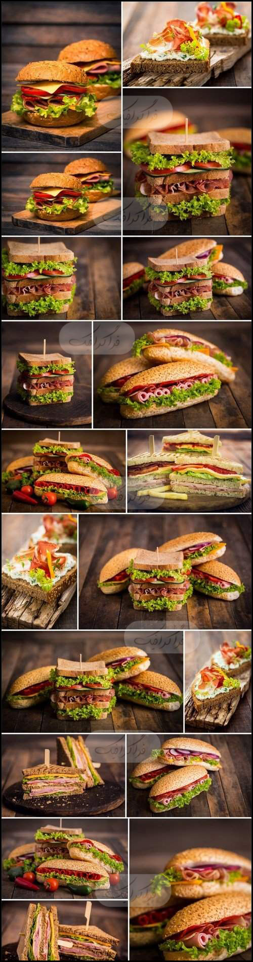 دانلود تصاویر استوک ساندویچ های خوشمزه