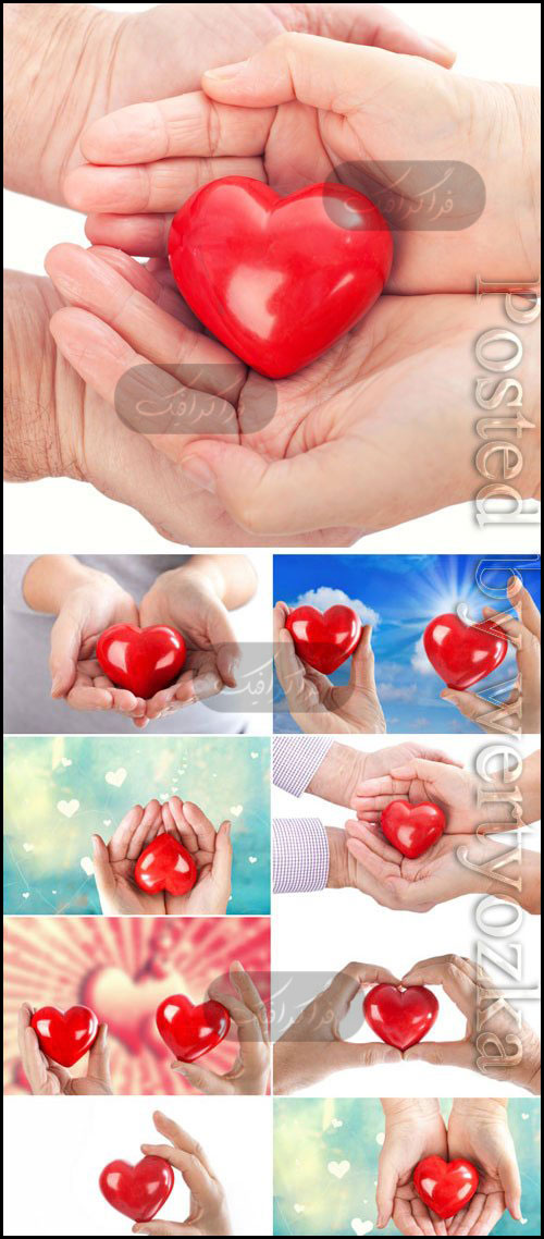 دانلود تصاویر استوک قلب قرمز در دست 1
