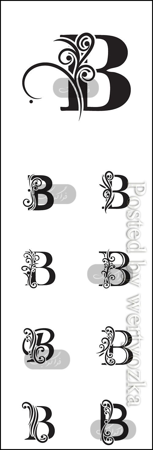 دانلود لوگو های حرف B انگلیسی طرح تزئینی