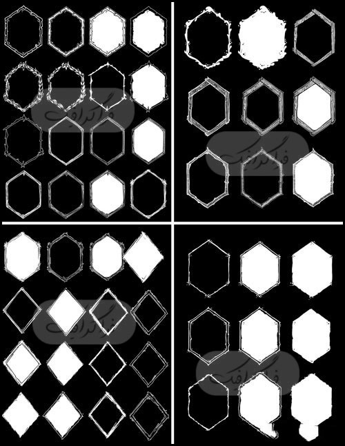 دانلود وکتور اشکال پنج ضلعی مختلف - Polygon Shapes