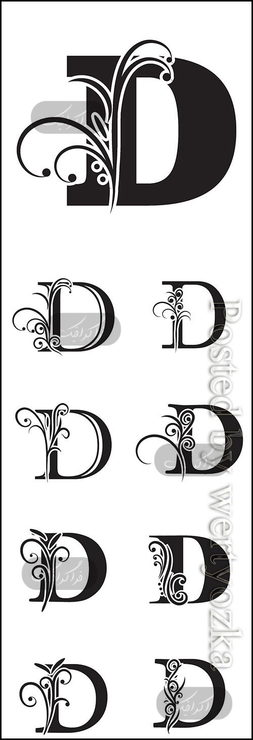 دانلود لوگو های حرف D انگلیسی طرح تزئینی