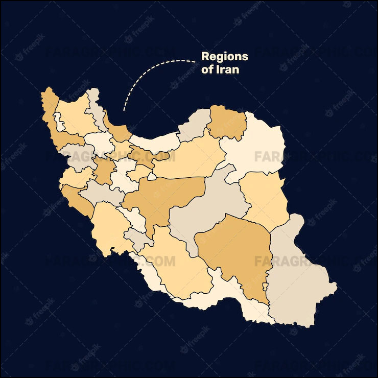 دانلود وکتور نقشه جغرافیایی ایران