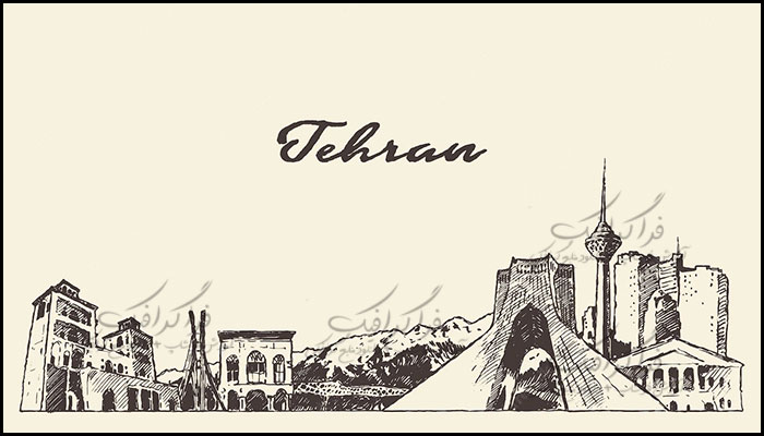 دانلود وکتور نمایش شهر تهران - ترسیمی
