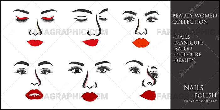 دانلود لوگو های سالن آرایش زیبایی - صورت زن