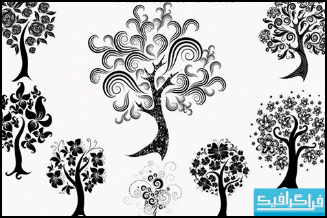 دانلود براش فتوشاپ درخت تزئینی